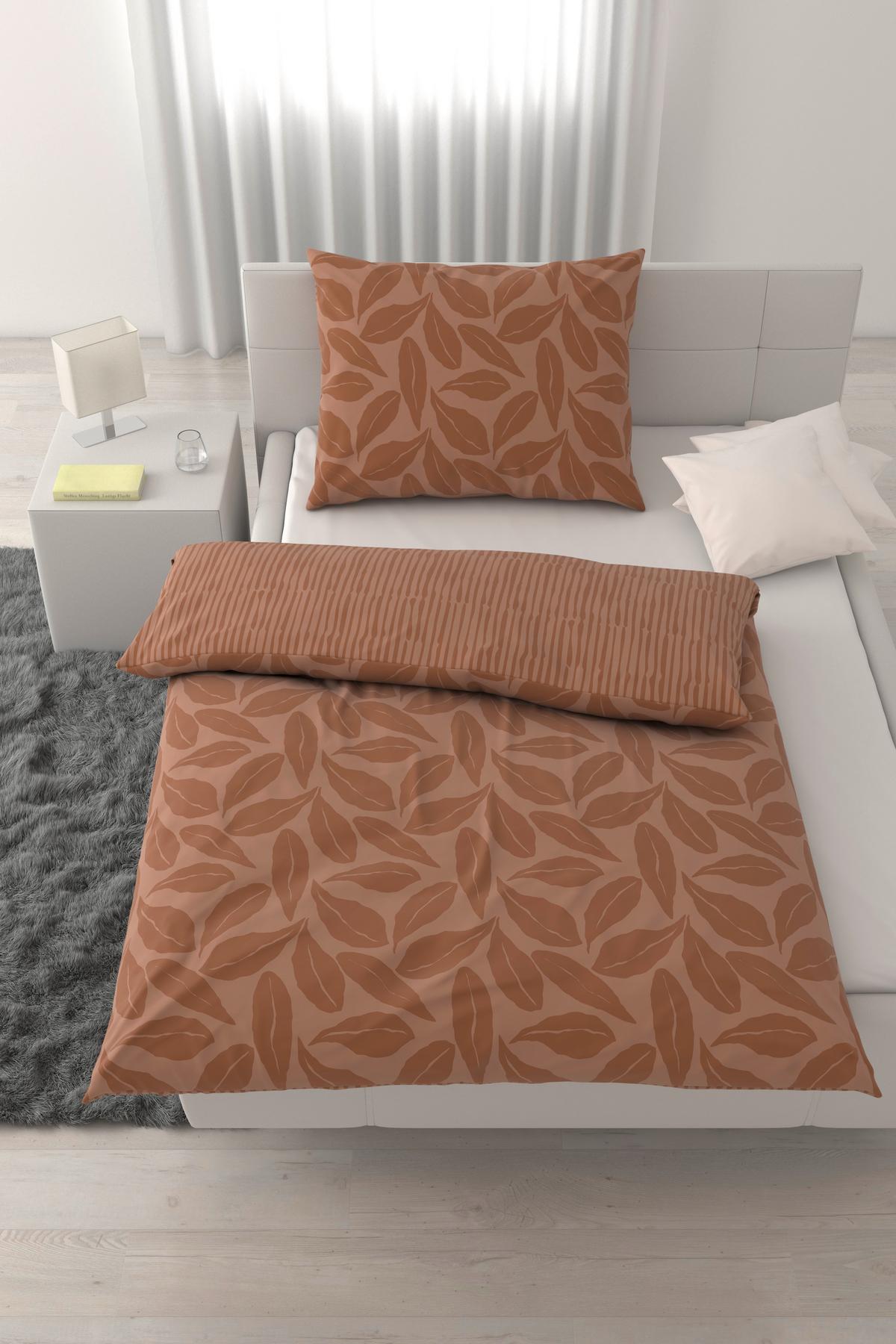 Bettwäsche Nature Home Wende Braun ca. 140x200cm - Braun, Textil (140/200cm) - Mömax