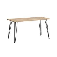 Schreibtisch Emmik Schwarz/Eichefarben - Eichefarben/Schwarz, MODERN, Holzwerkstoff/Metall (138/60/73,7cm) - MID.YOU