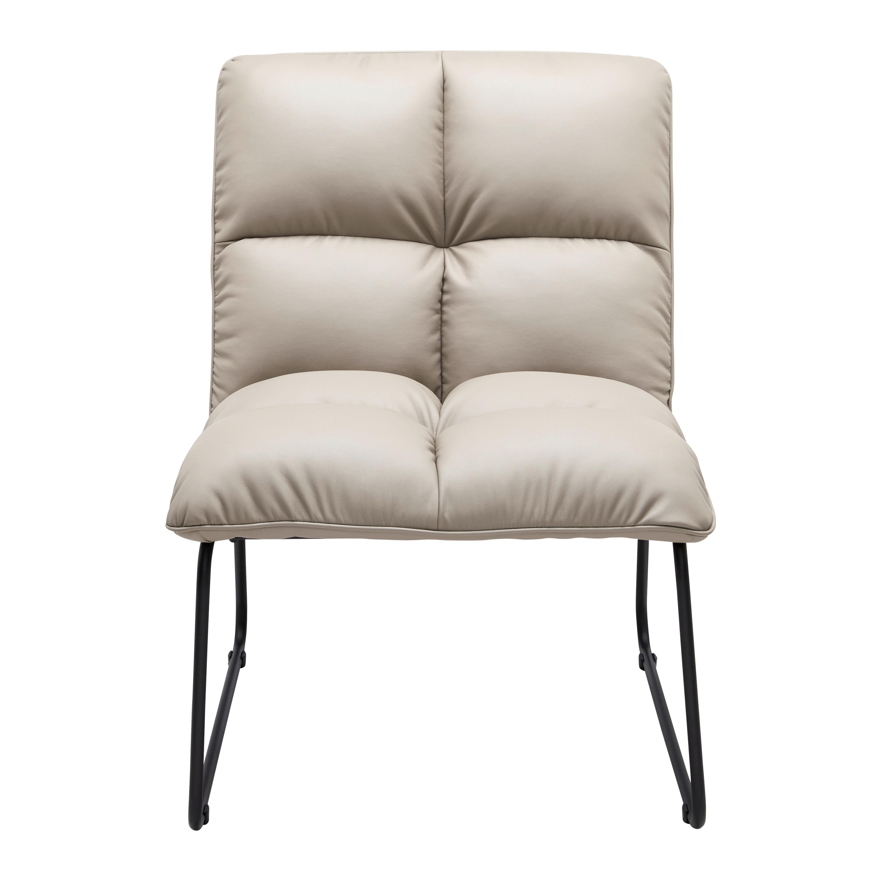 Sessel Eleina Taupe Lederlook - Taupe/Schwarz, MODERN, Textil/Metall (71/82/70cm) - Bessagi Home