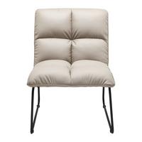 Sessel Eleina Taupe Lederlook - Taupe/Schwarz, MODERN, Textil/Metall (71/82/70cm) - Bessagi Home