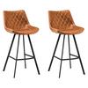 Barhocker-Set Bowie 2er-Set ca. 50x102 cm Cognac - Cognac/Schwarz, KONVENTIONELL, Textil/Metall (50/102/55cm) - MID.YOU