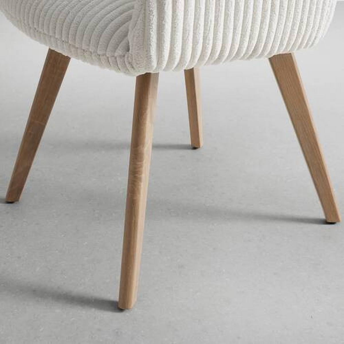 Karosszék Mattia - bézs/tölgyfa, Modern, textil/fa (56/87/61cm) - Bessagi Home