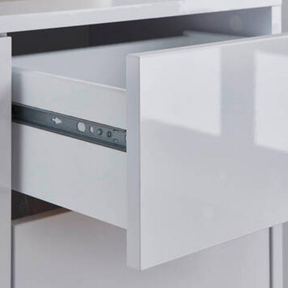 Sideboard Mailand Set 6 Weiß/Eiche - Weiß Hochglanz/Schwarz, MODERN, Holzwerkstoff/Kunststoff (263,5/73/33cm) - MID.YOU