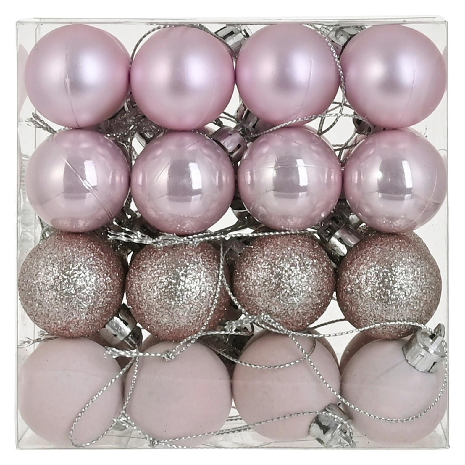 Christbaumkugel Noelina Pink 32 Stk. - Pink, KONVENTIONELL, Kunststoff (3cm) - Mömax