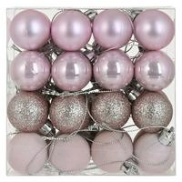 Christbaumkugel Noelina Pink 32 Stk. - Pink, KONVENTIONELL, Kunststoff (3cm) - Mömax