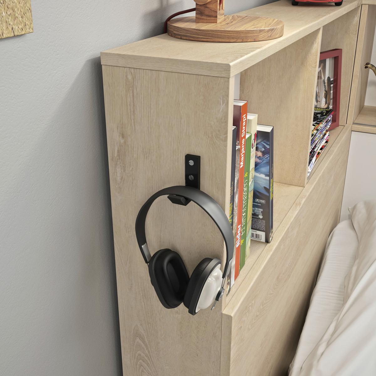 Postelja S Predalom Erwan, Bela, Barva Kostanja, 90x200cm - bela/naravne barve, Moderno, leseni material (90/200cm) - MID.YOU