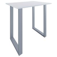 Bartisch XONA Silber/ Weiß ca.110x102x80cm - Silberfarben/Weiß, KONVENTIONELL, Holzwerkstoff/Metall (110/102/80cm)