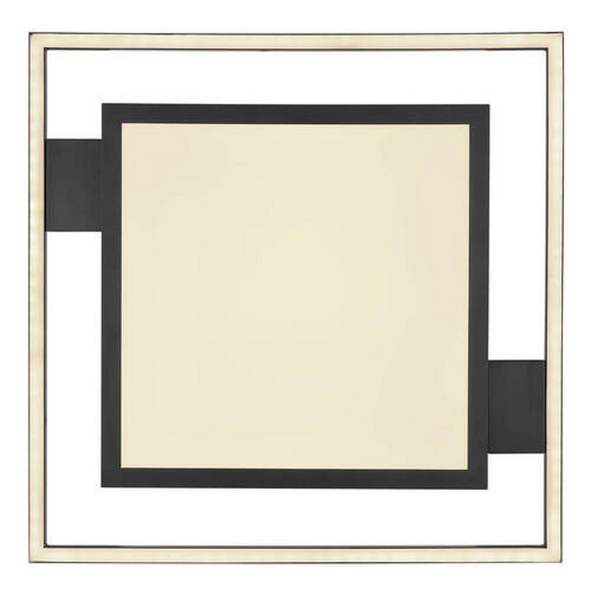 Stropna Led-svetilka Jorry, S Sijalko - črna/temno rjava, Design, kovina/umetna masa (40/40/6cm) - Globo