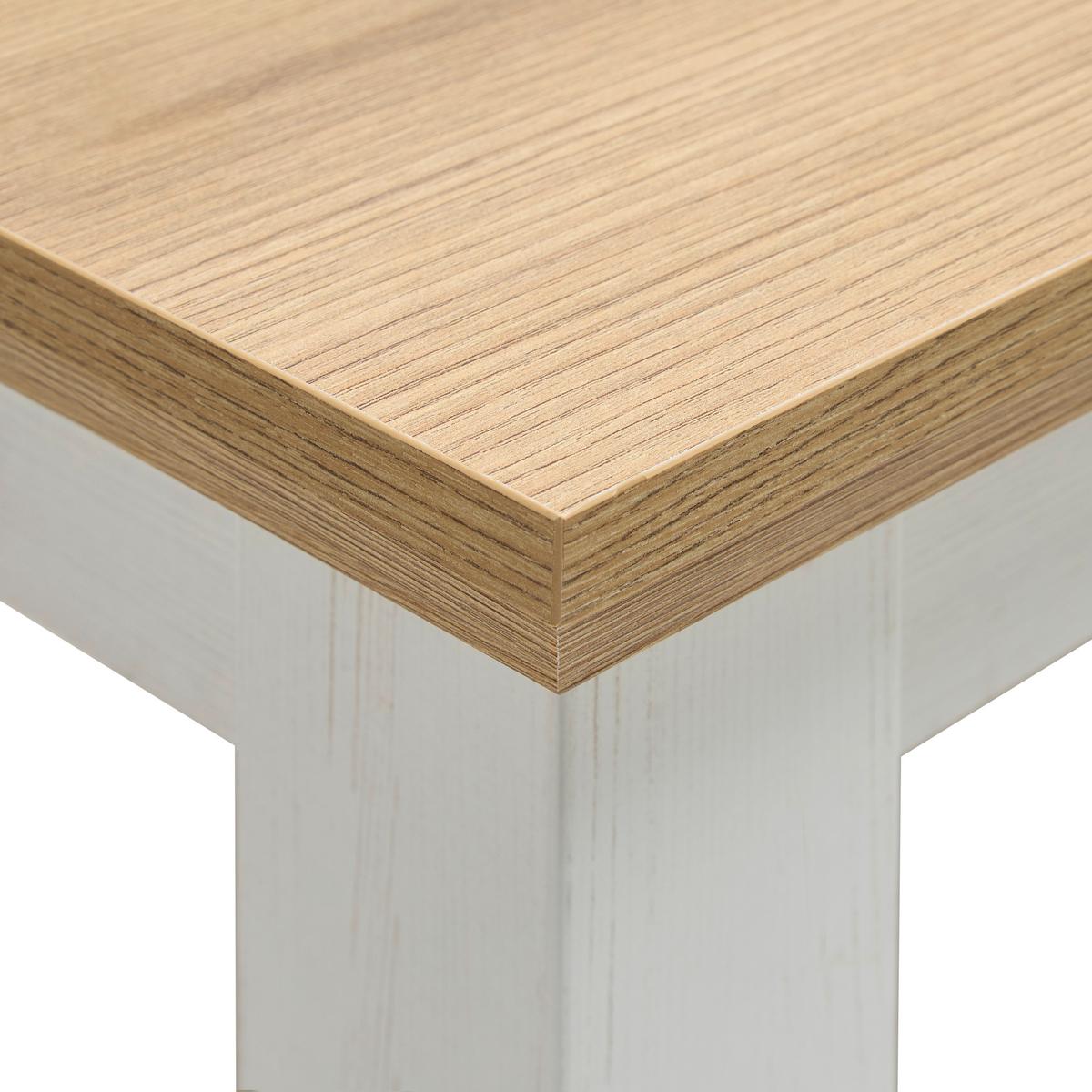 Esstisch Korsika Eichefarben/Weiß - Eichefarben/Weiß, ROMANTIK / LANDHAUS, Holzwerkstoff (160/76/90cm) - Mömax