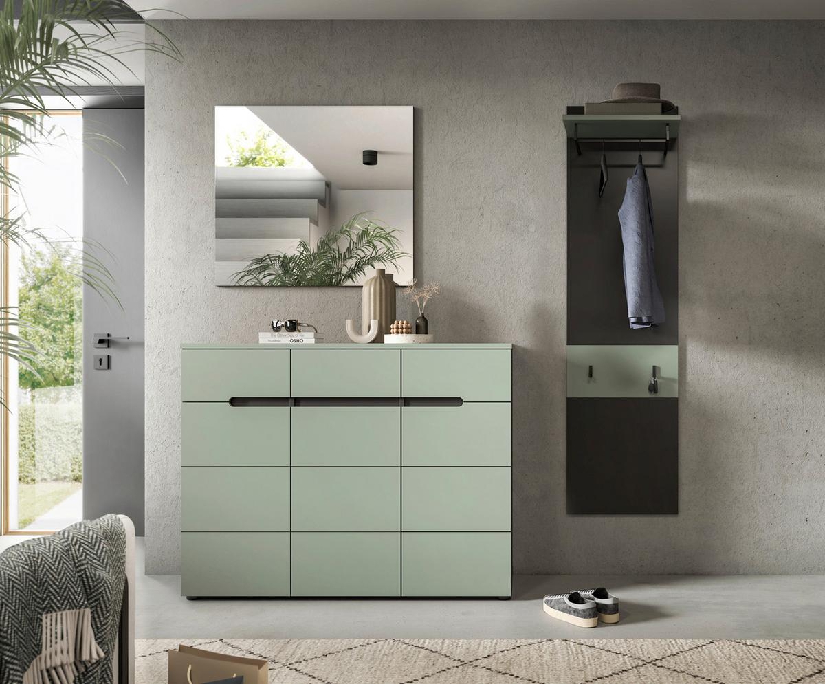 Predsoba Canu, Sivozelena, 3-Delna - Design, leseni material (180/190/37cm) - Livetastic