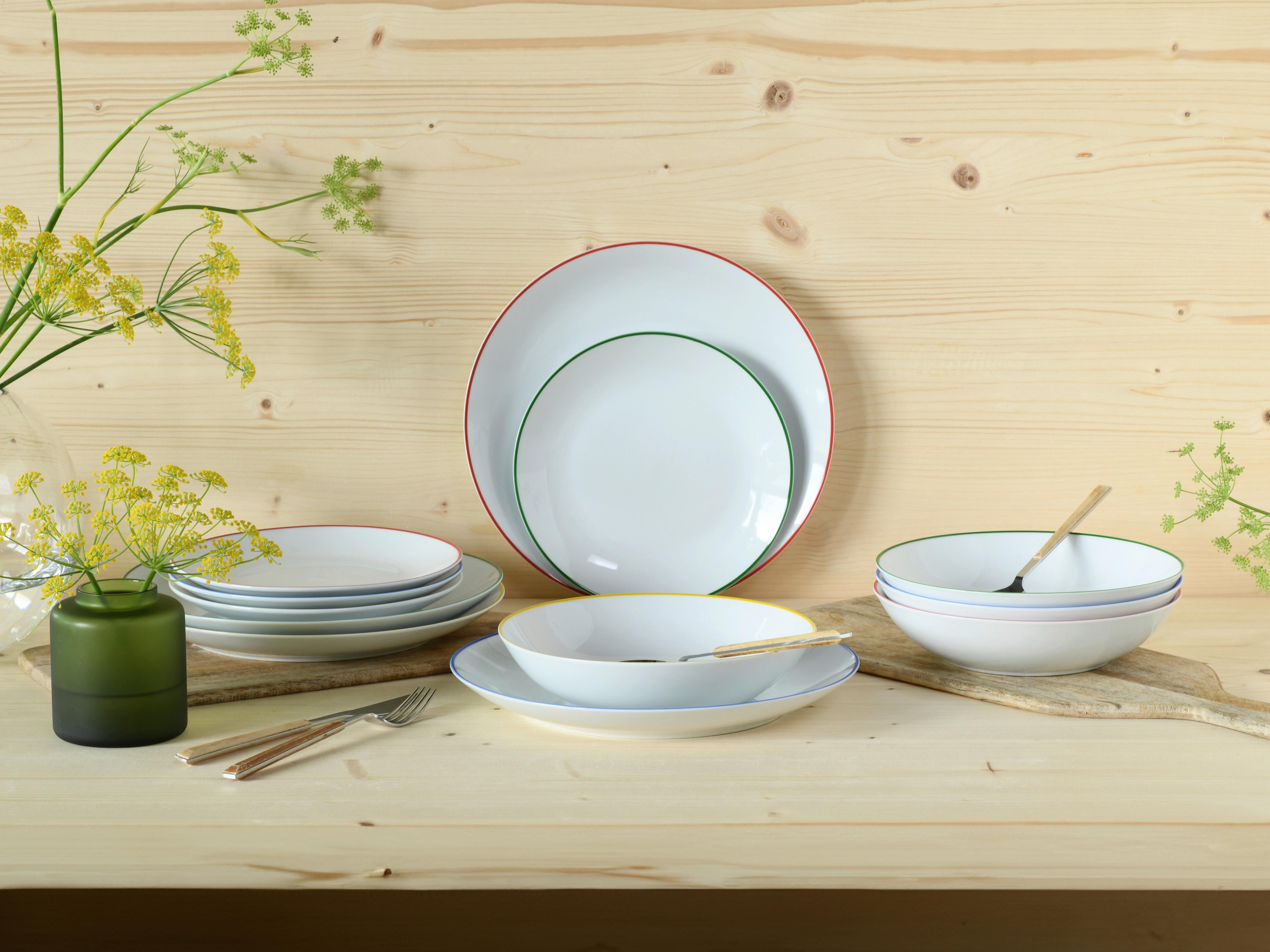 Tafelservice Luna Color Weiß/Multicolor, 12-teilig - Multicolor, Basics, Keramik - Creatable