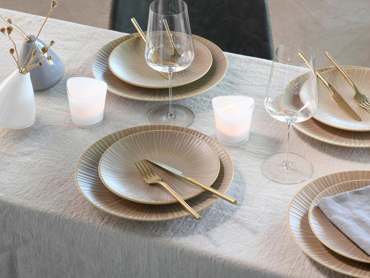 Kombinirani Servis Vesuvio Sand, 12-Delni - peščene barve, Basics, keramika - Creatable