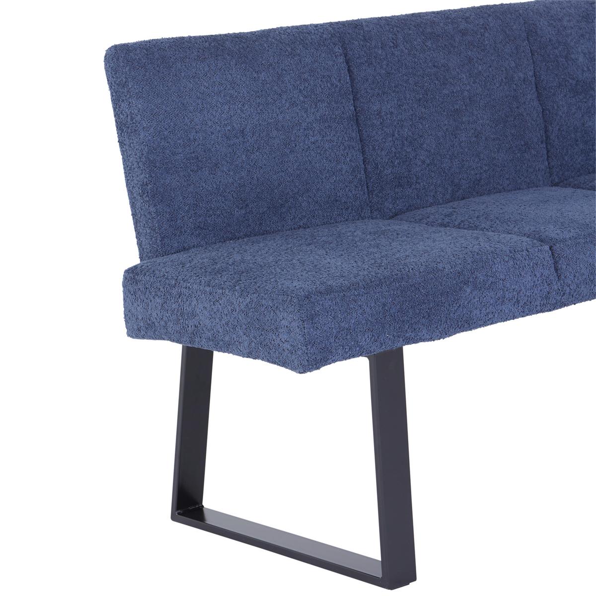 ŁAWKA NAROŻNA TAMPA - ciemnoniebieski/czarny, Modern, metal/tkanina (150/190cm) - MID.YOU