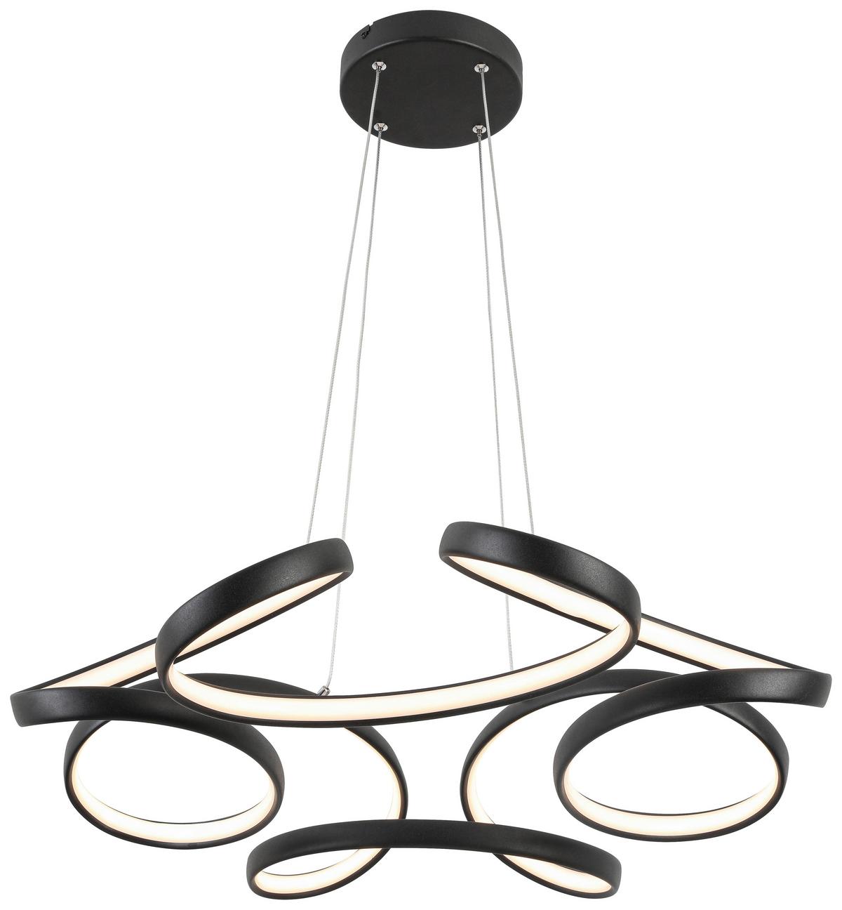 LED-Hängeleuchte Crono in Schwarz max. 24 Watt - Schwarz, ROMANTIK / LANDHAUS, Kunststoff/Metall (70qm) - Premium Living