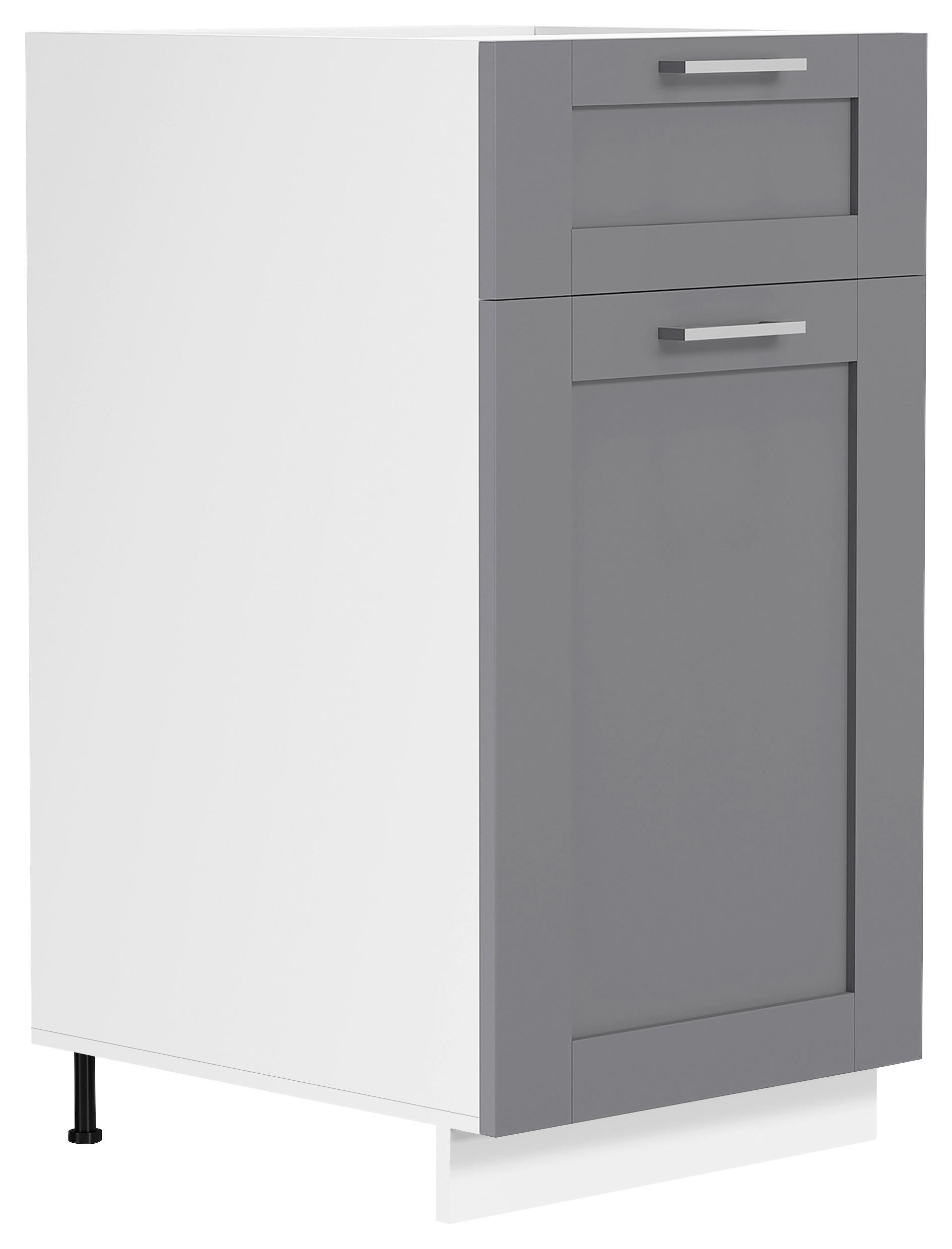 Kuhinjska Spodnja Omarica Colura, Bela, Antracit, Š 40cm - srebrne barve/bela, Trend, umetna masa/leseni material (40/82/46cm) - MID.YOU