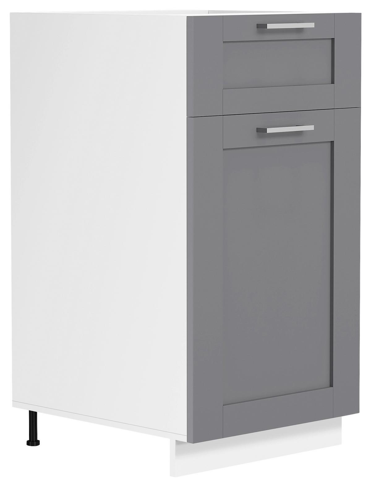 Kuhinjska Spodnja Omarica Colura, Bela, Antracit, Š 40cm - srebrne barve/bela, Trend, umetna masa/leseni material (40/82/46cm) - MID.YOU