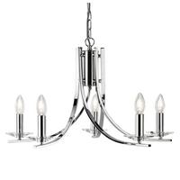 Csillár 4165-5cc Ascona - krómszínű, Konventionell, üveg/fém (62/90cm)