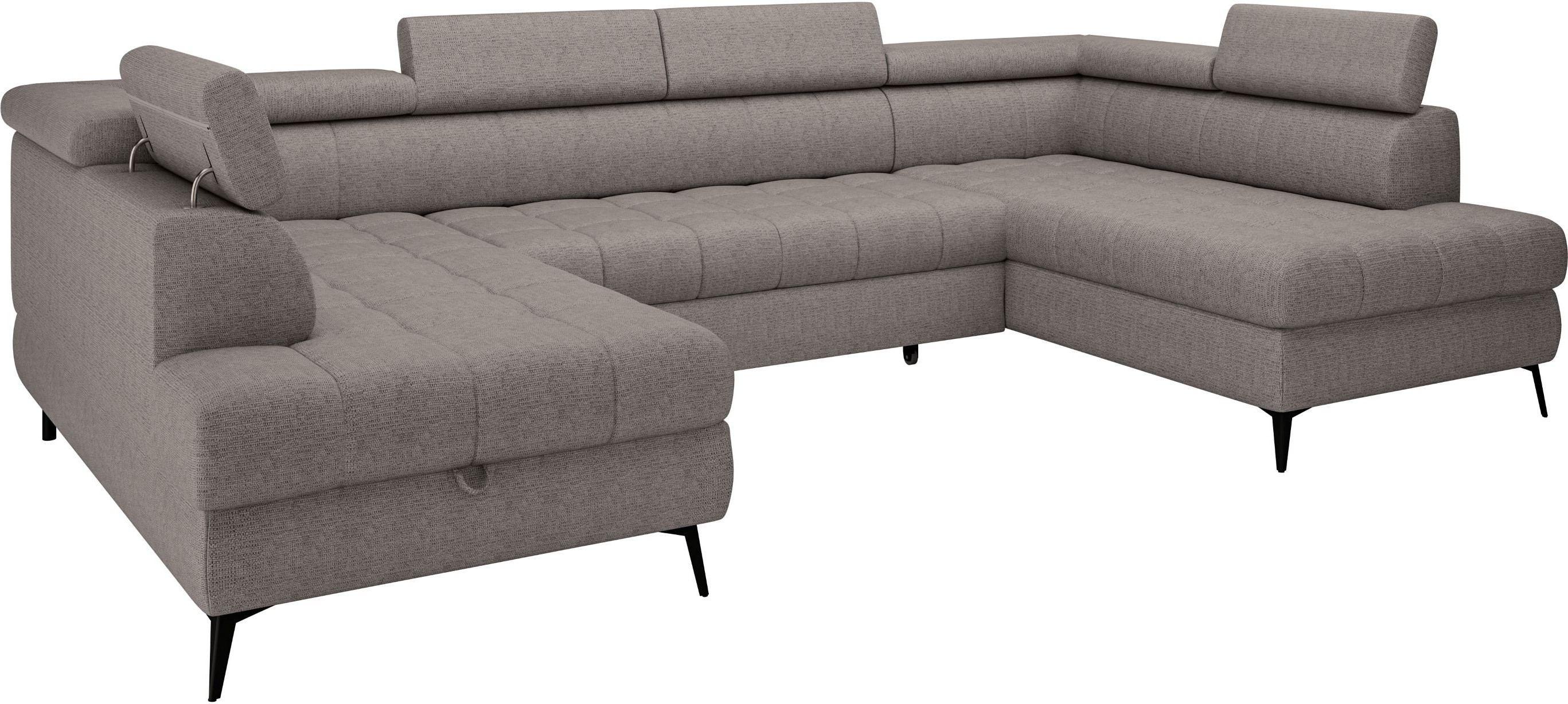 Sarokkanapé Ágyfunkcióval Look - taupe, Modern, textil/fa (195/82-100/343cm) - Mömax