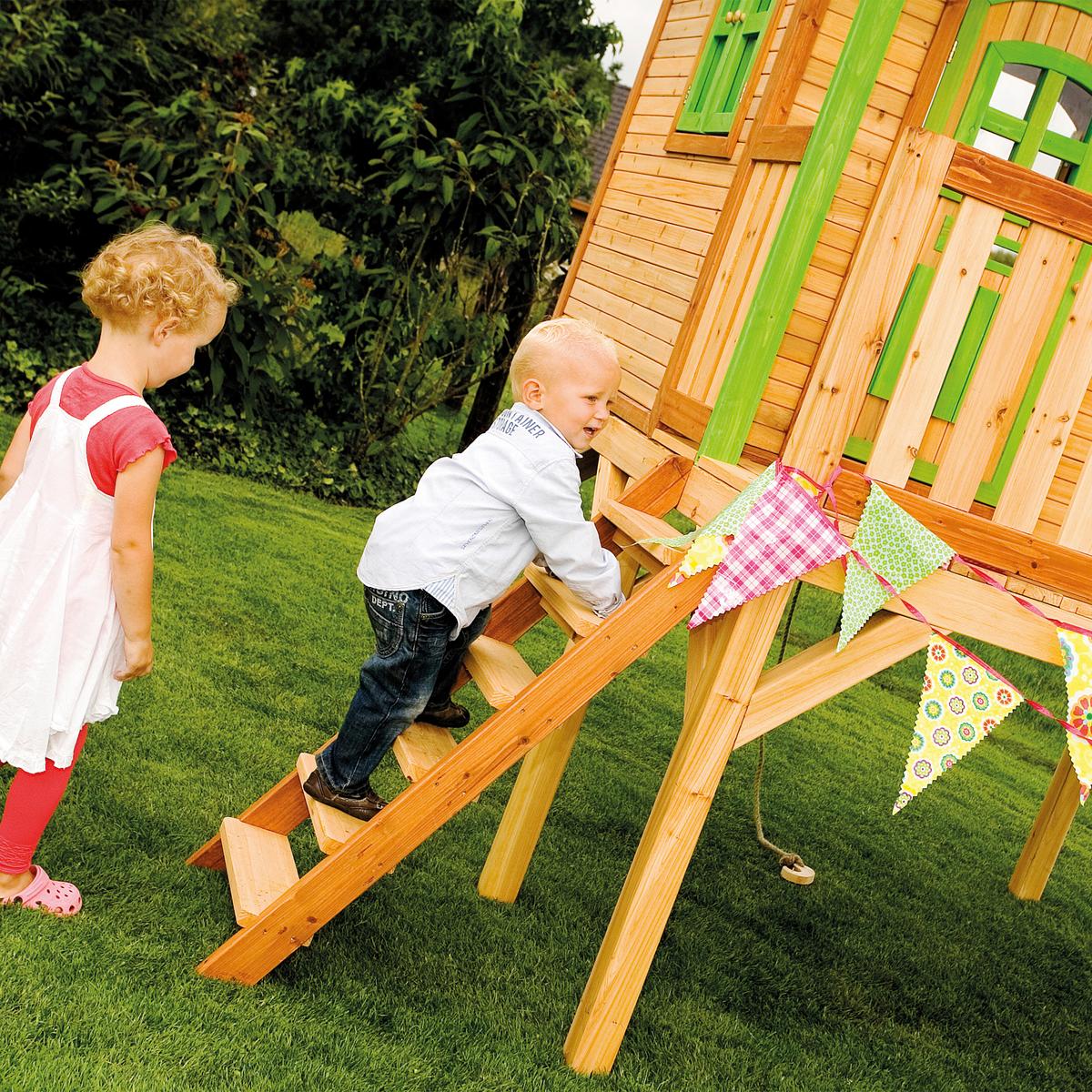 SPIELHAUS A030.041.80 - Braun/Grau, KONVENTIONELL, Holz/Kunststoff (380/274/212cm) - Ambia Garden