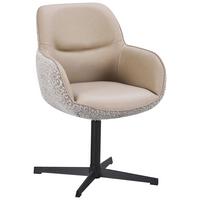 Naslanjač Leona - črna/bež, Design, kovina/tekstil (61/87/63cm) - Mömax