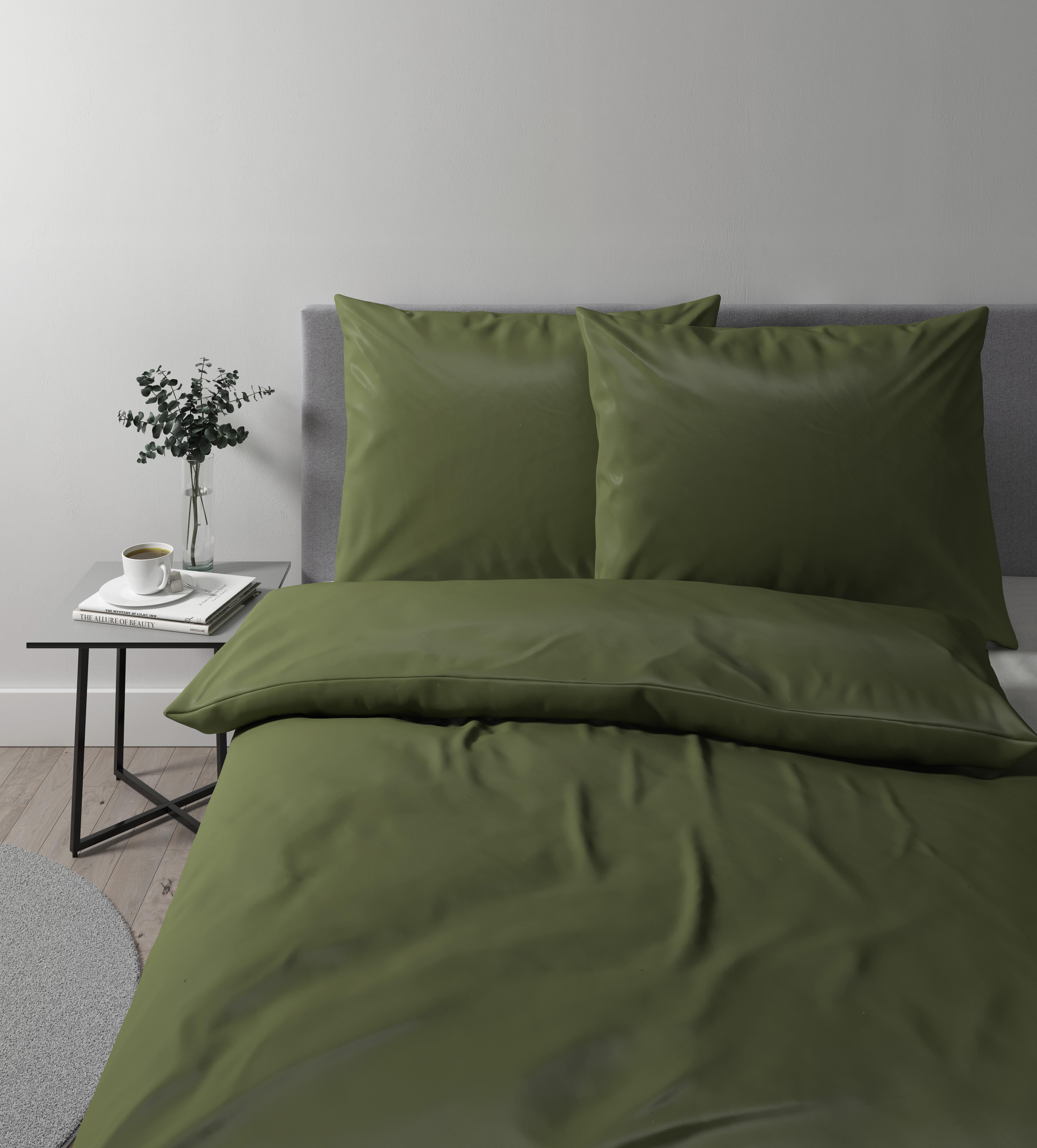 Posteljnina Alex Uni Xxl - olivno zelena , Moderno, tekstil (200/220cm) - Premium Living