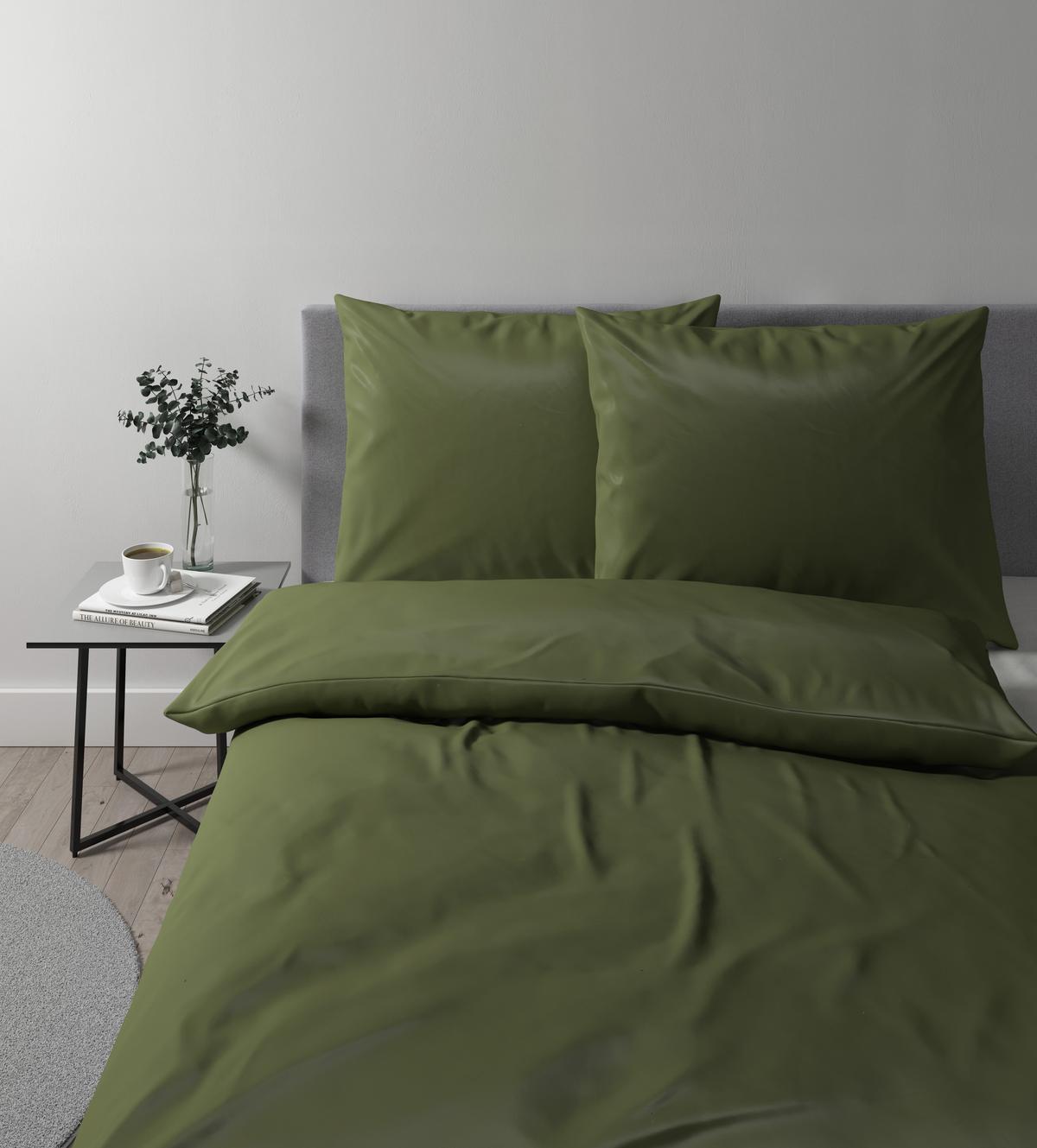 Posteljnina Alex Uni Xxl - olivno zelena , Moderno, tekstil (200/220cm) - Premium Living