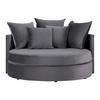 Sofa Elena Grau Samt - Schwarz/Grau, MODERN, Holz/Kunststoff (130/65/140cm) - Bessagi Home