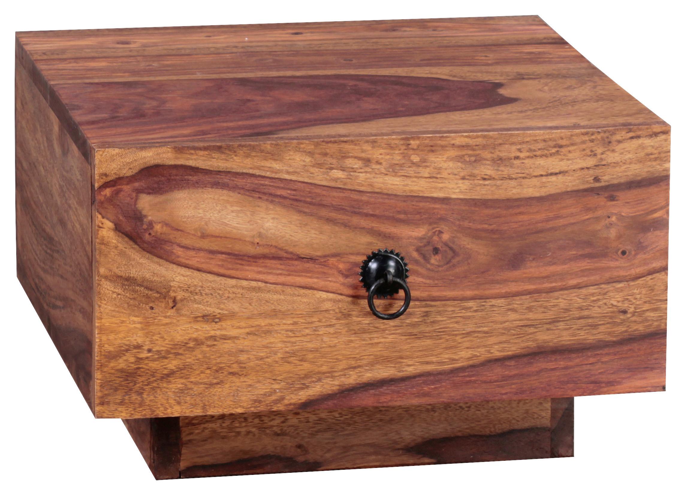 Nočna Omarica Mumbai - črna/barve indijskega rožnega lesa, Moderno, kovina/les (40/25/40cm) - MID.YOU