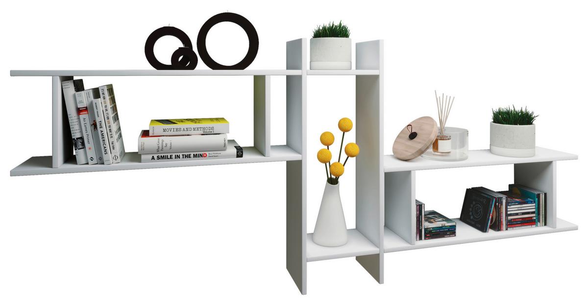 Stenski Regal Sirola Maxi, Bela - bela, Konvencionalno, leseni material (188/80/19,7cm) - MID.YOU