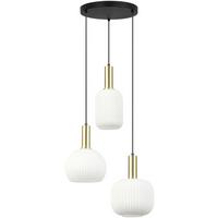 Hängeleuchte Schwarz/weiss Max. 25 Watt - Weiss/Goldfarben, Modern, Glas/Metall (36/120cm) - Mömax