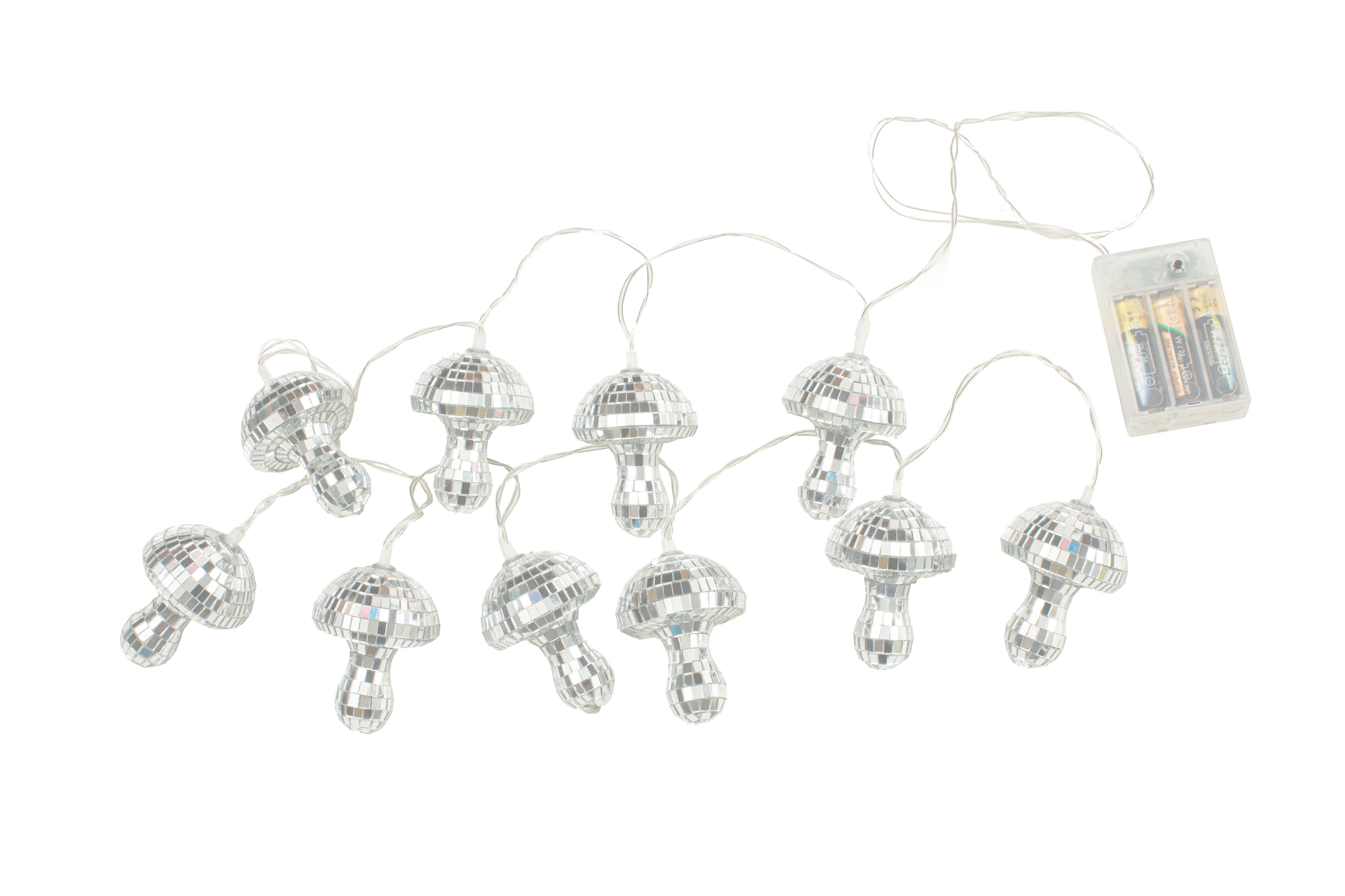 Lichterkette Mushroom Silberfarben max. 0,6 Watt - Silberfarben, Glas/Kunststoff (165cm) - Mömax
