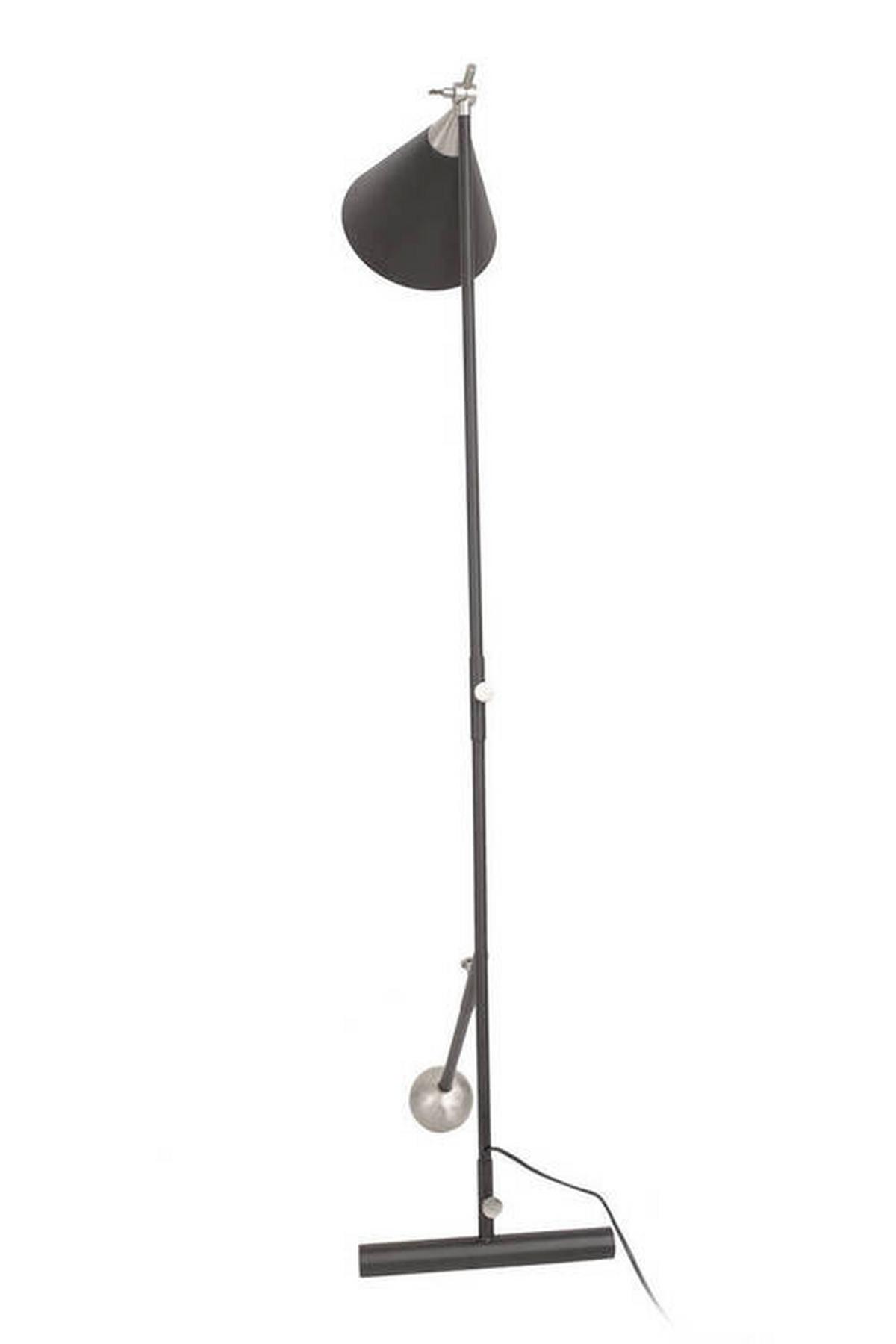 Stehleuchte Uzuhf-Siv - Silberfarben/Schwarz, Design, Kunststoff/Metall (30/148/42cm) - Kayoom