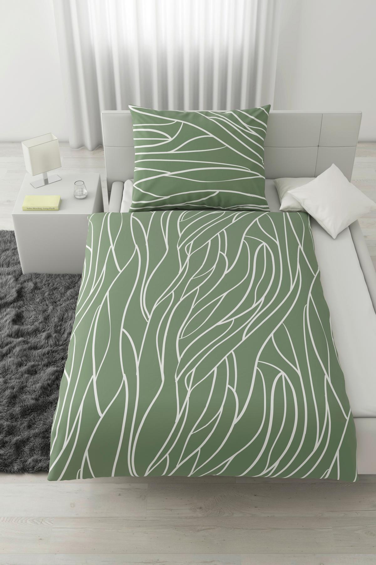 Bettwäsche Juliane Grün ca. 140x200cm - Grün, KONVENTIONELL, Textil (140/200cm) - Mömax