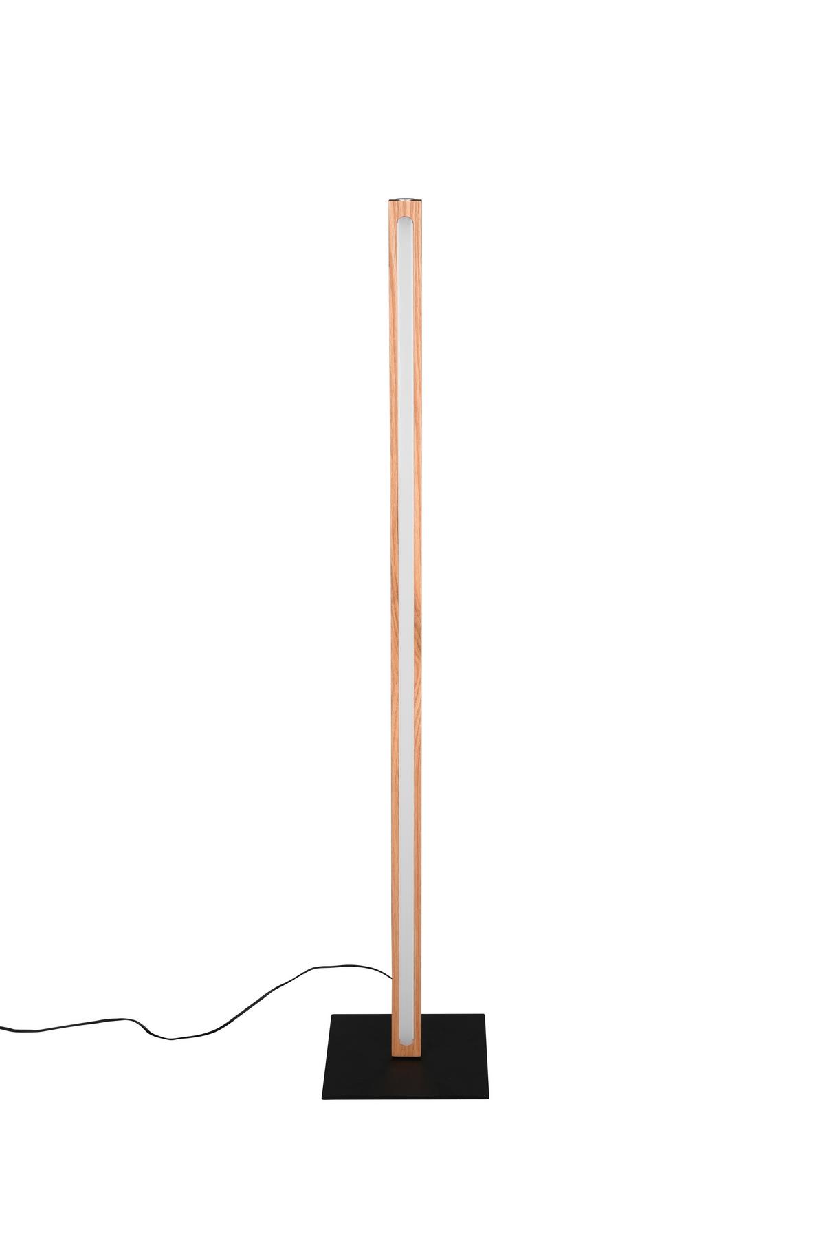 LED-Stehleuchte Bellari Schwarz/Eiche max. 20 Watt - Schwarz, Natur, Holz/Metall (22/115/22cm) - Trio Leuchten
