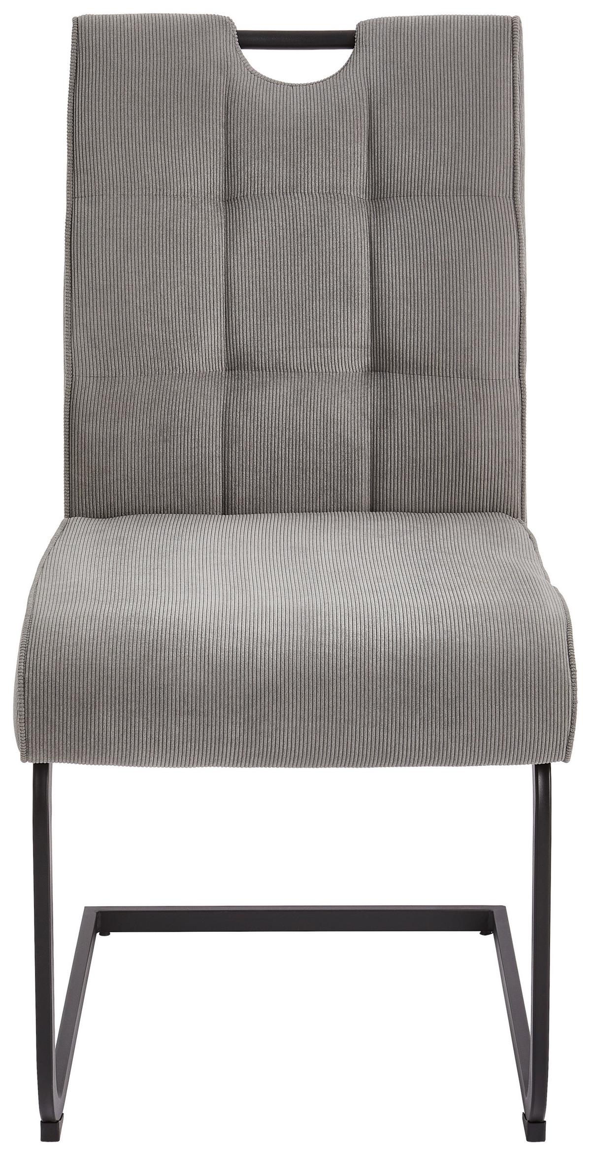 KRZESŁO NA PŁOZIE EMILY - czarny/szary, Modern, metal/tkanina (49/98/61cm) - Livetastic