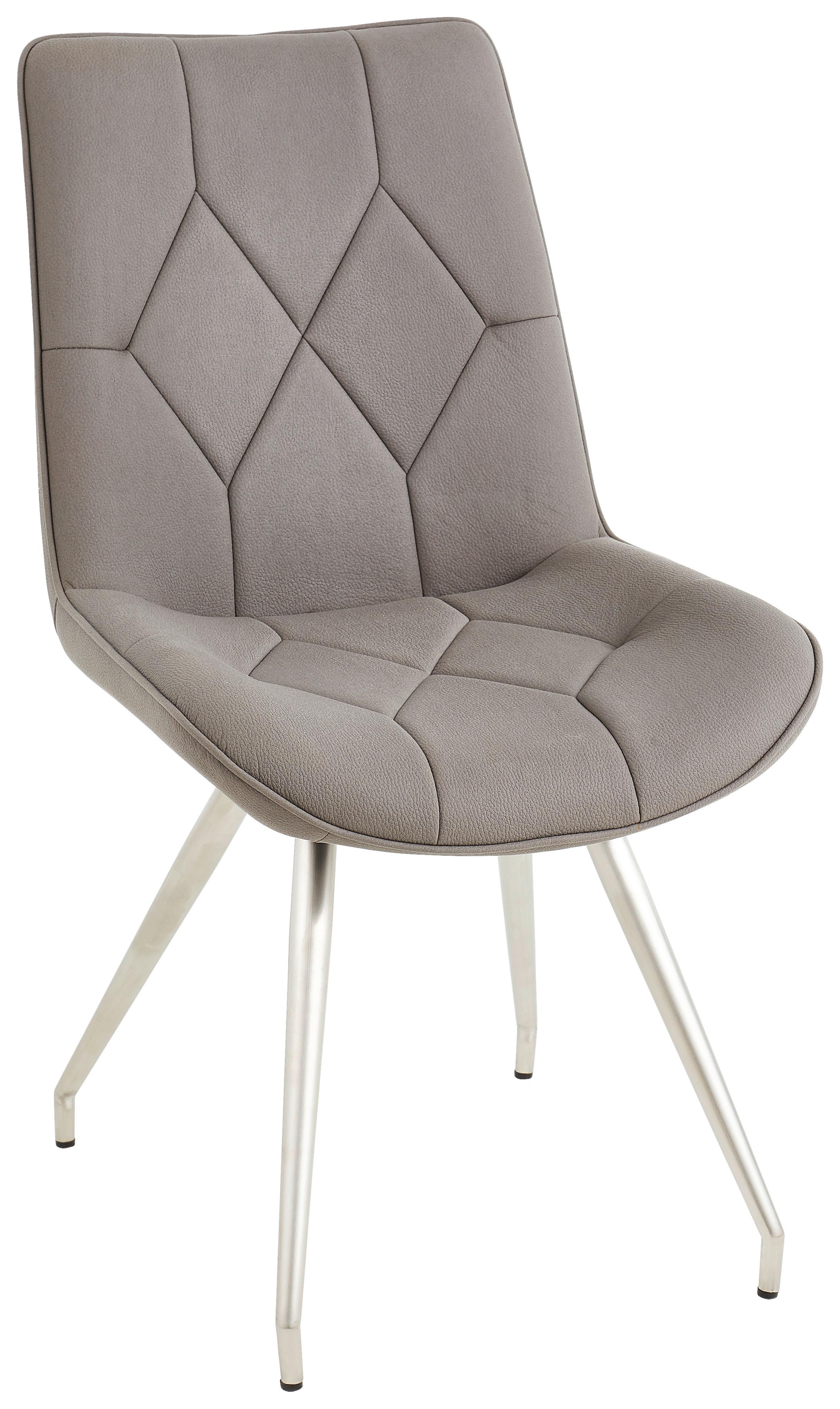 KRZESŁO HENRY - kolor stalowy/szary, Design, metal/tkanina (51/89/66cm) - Novel