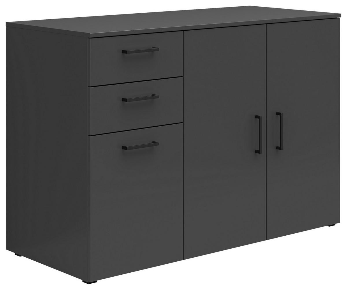 Kommode Multistauraum Graphitfarben - Anthrazit/Graphitfarben, MODERN, Holzwerkstoff/Kunststoff (120/83/52cm) - 24Bottles