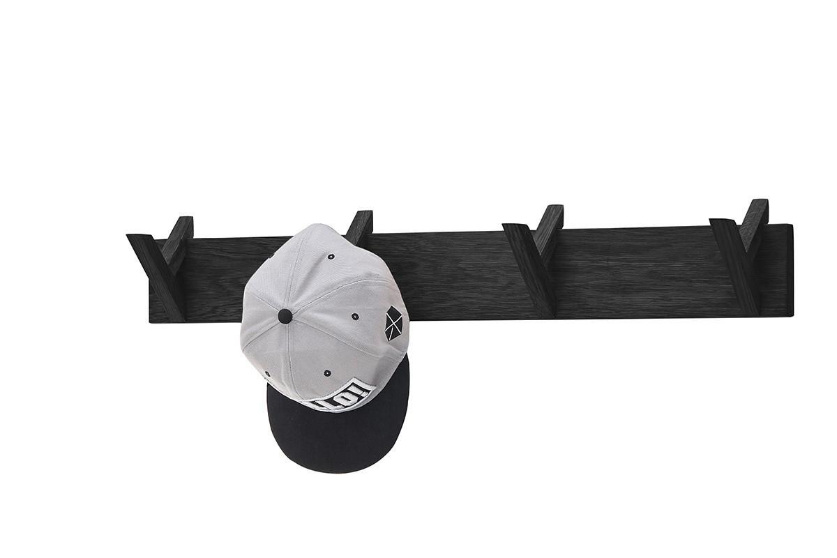 Hakenleiste Bantry in Schwarz - Schwarz, KONVENTIONELL, Holz (80/13/12cm) - Mömax