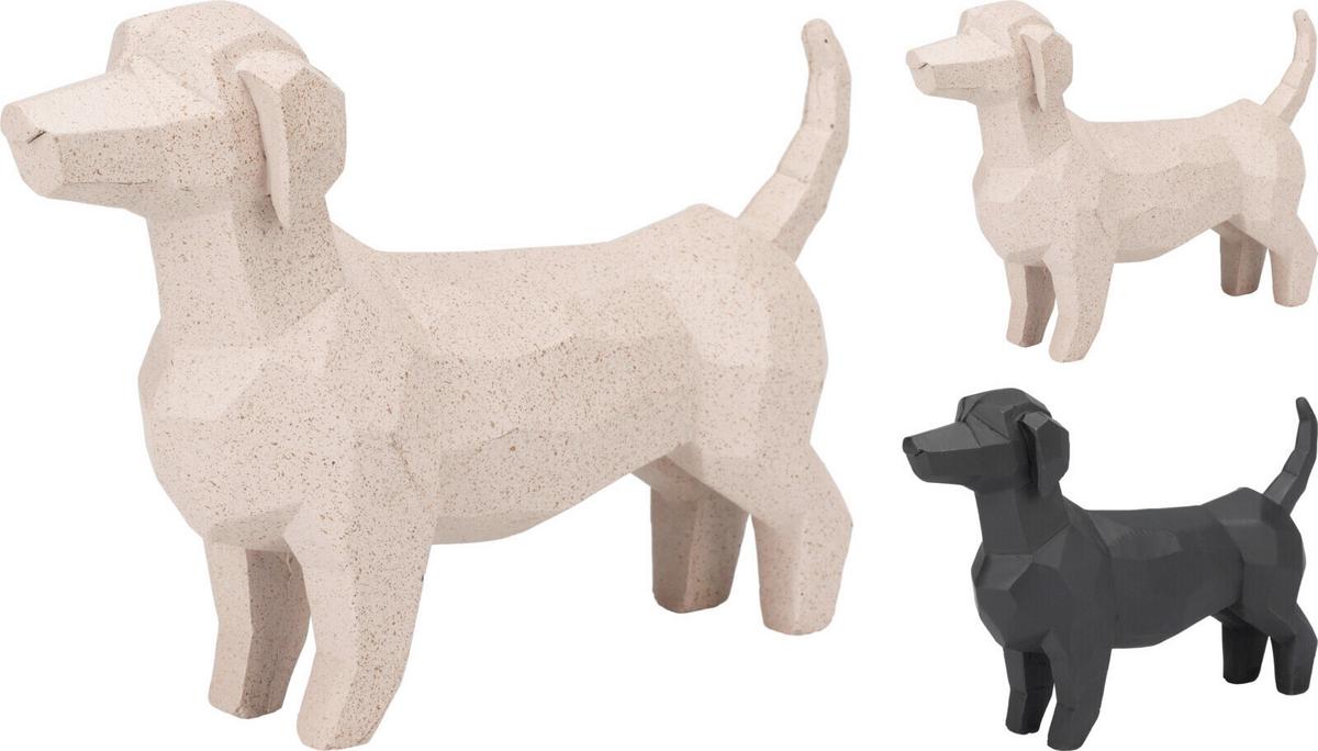 Dekor Kutya Dog Art - fekete/homok, műanyag (21,2/14/5,5cm)