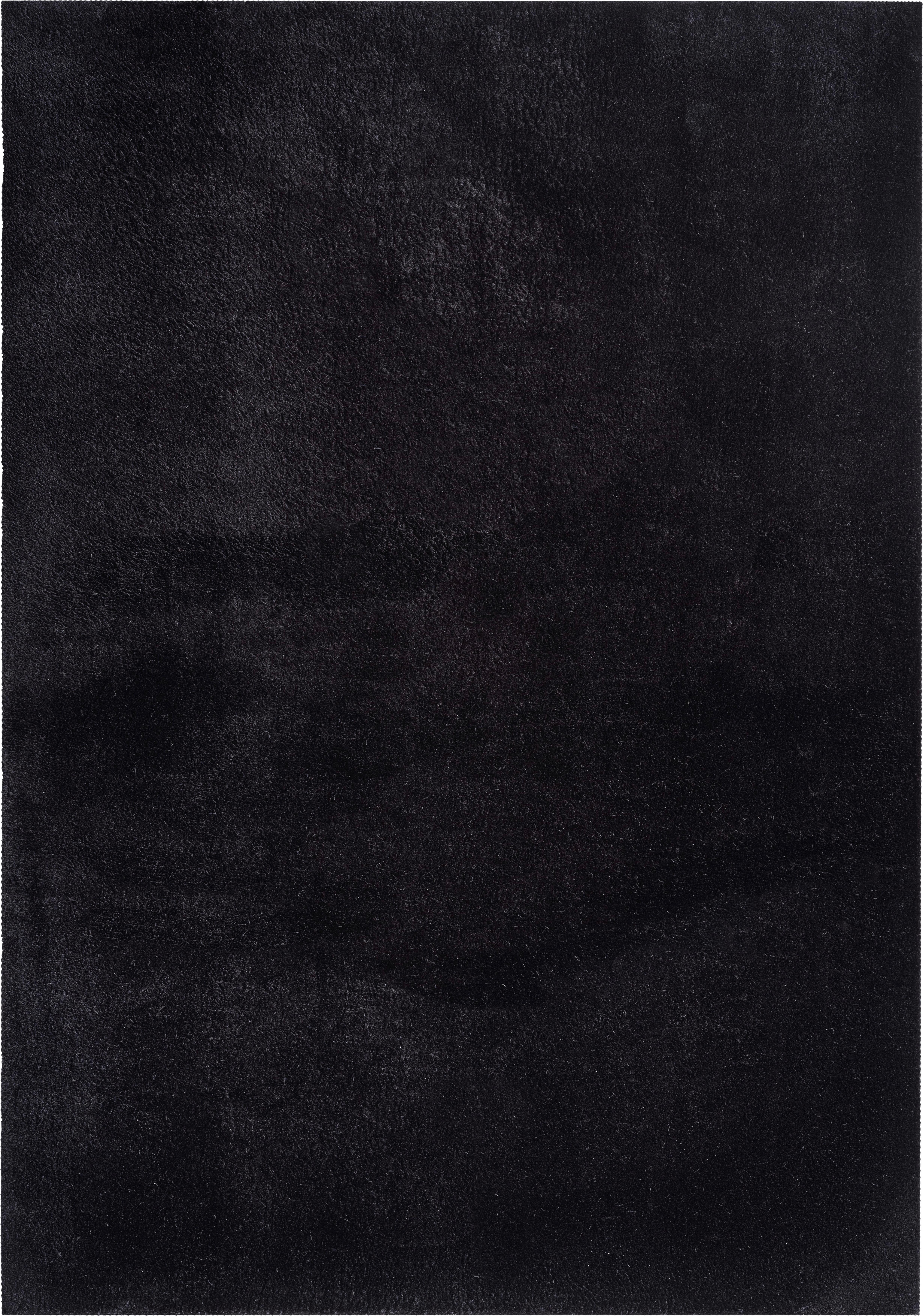 Fellteppich Loft Schwarz ca. 80x150cm - Schwarz, KONVENTIONELL, Textil (80/150cm)