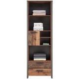 Regal Braun/dunkelgrau - Dunkelgrau/Schwarz, MODERN, Holzwerkstoff/Kunststoff (67/204,7/41,6cm) - Premium Living