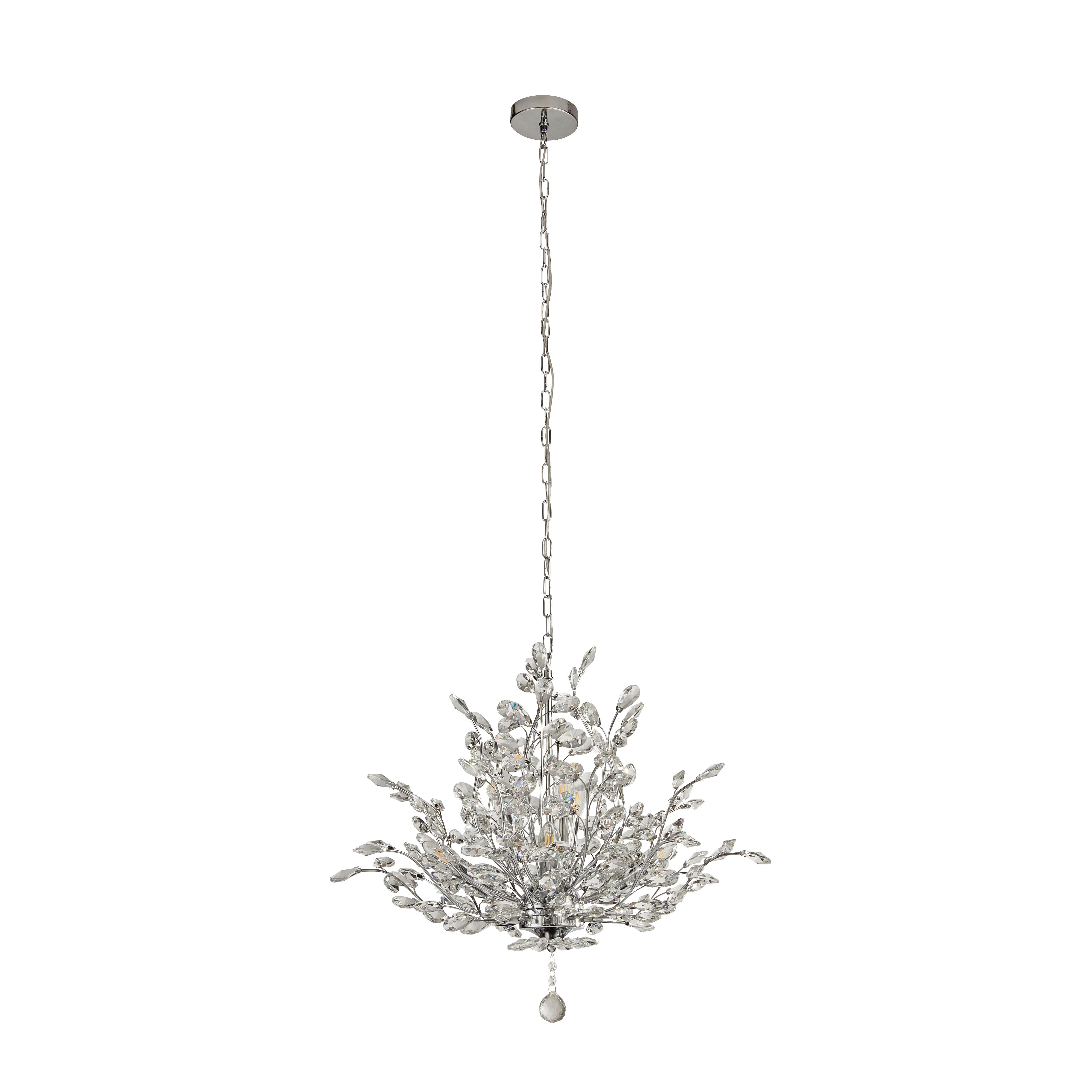 Kristály Függőlámpa Bouquet 8807-7cc - krómszínű, Design, üveg/fém (68/150cm)