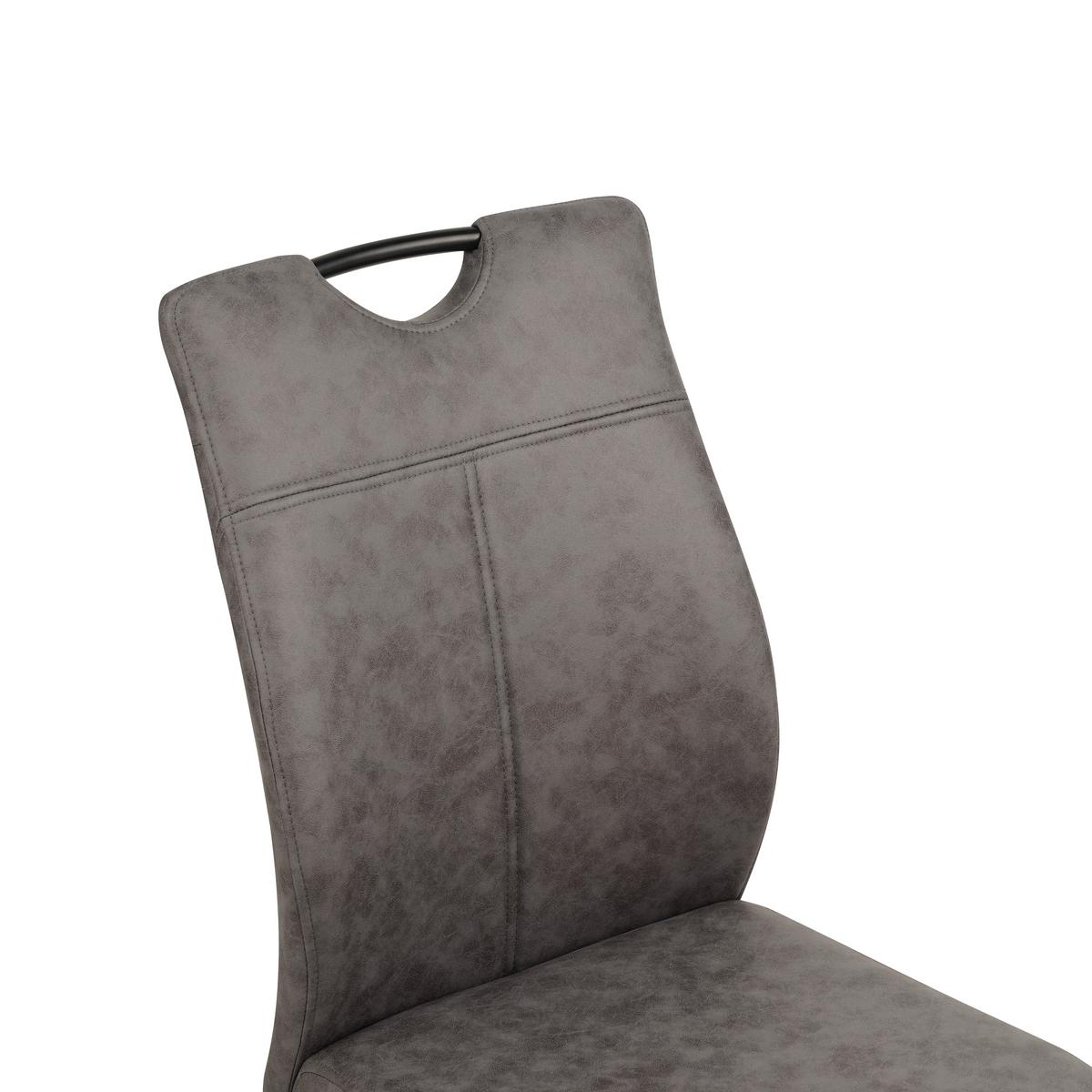 KRZESŁO NA PŁOZIE KERMIT - czarny/szary, Design, metal/tkanina (43/97/57cm) - Xora