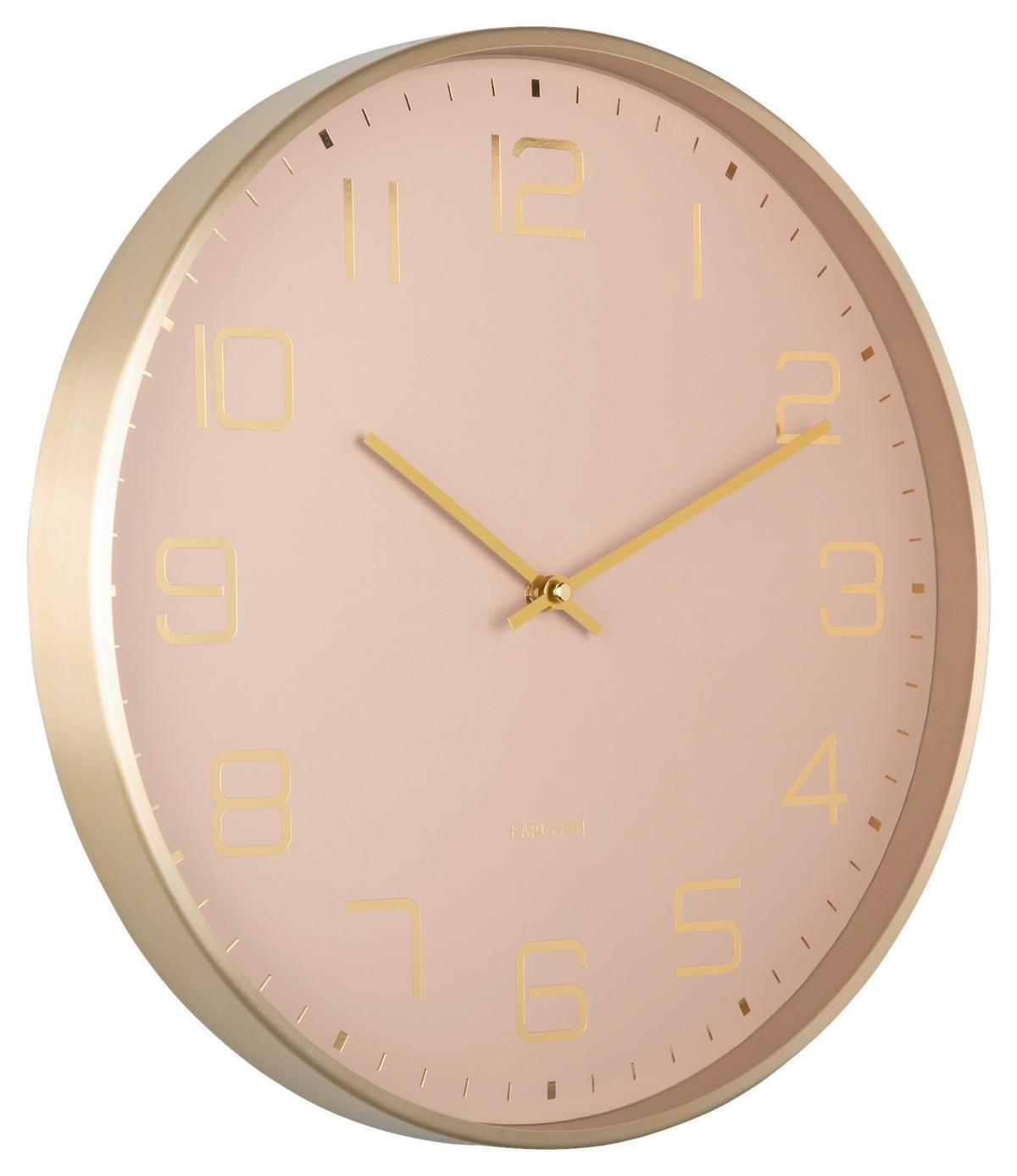 ZEGAR ŚCIENNY KA5973LB - kolor złoty/jasnobrązowy, Basics, metal (40/40/4,2cm) - Karlsson