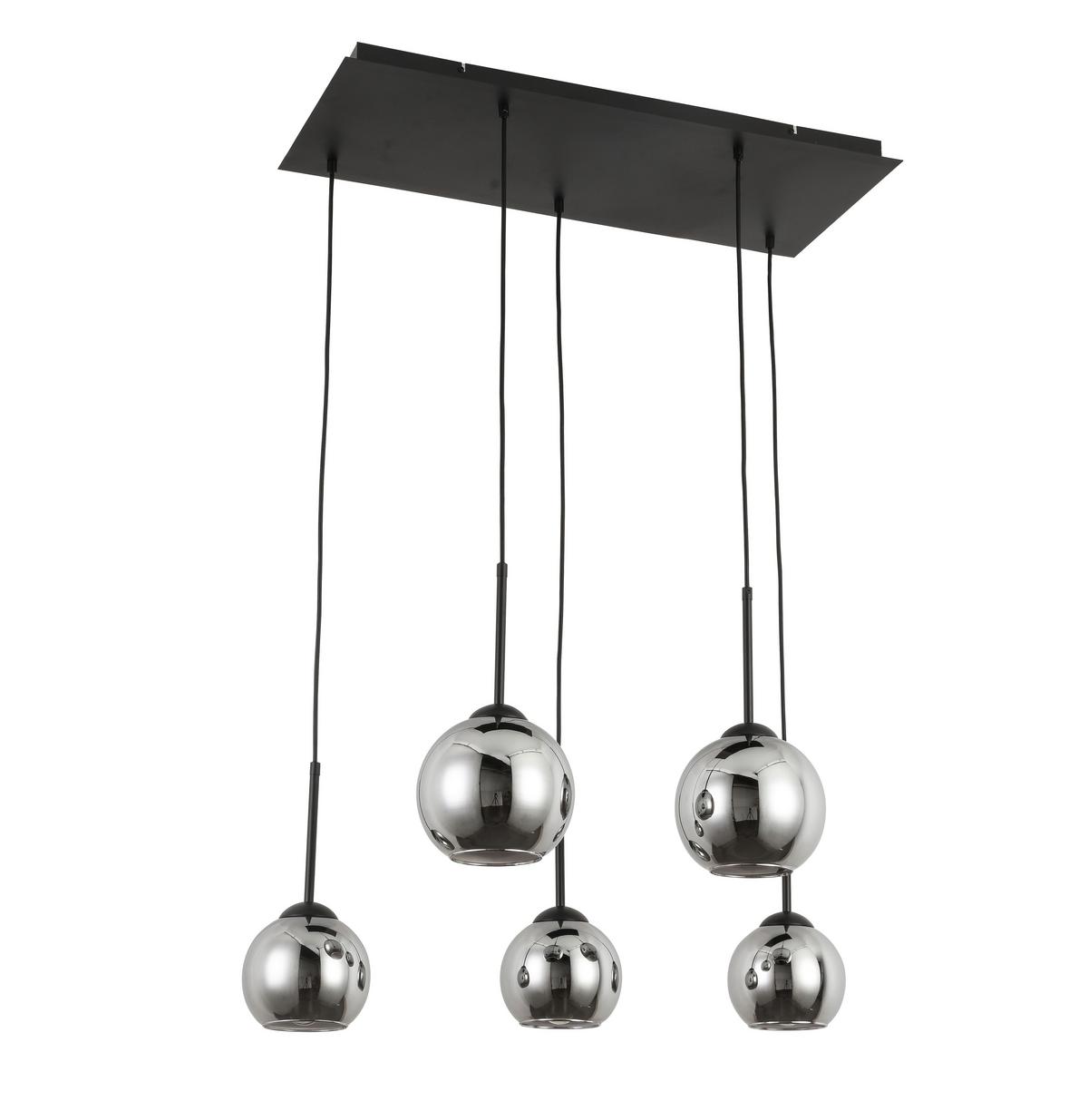 Viseča Svetilka Lufoo - barve kroma/črna, Moderno, kovina/steklo (75/25/120cm) - Premium Living