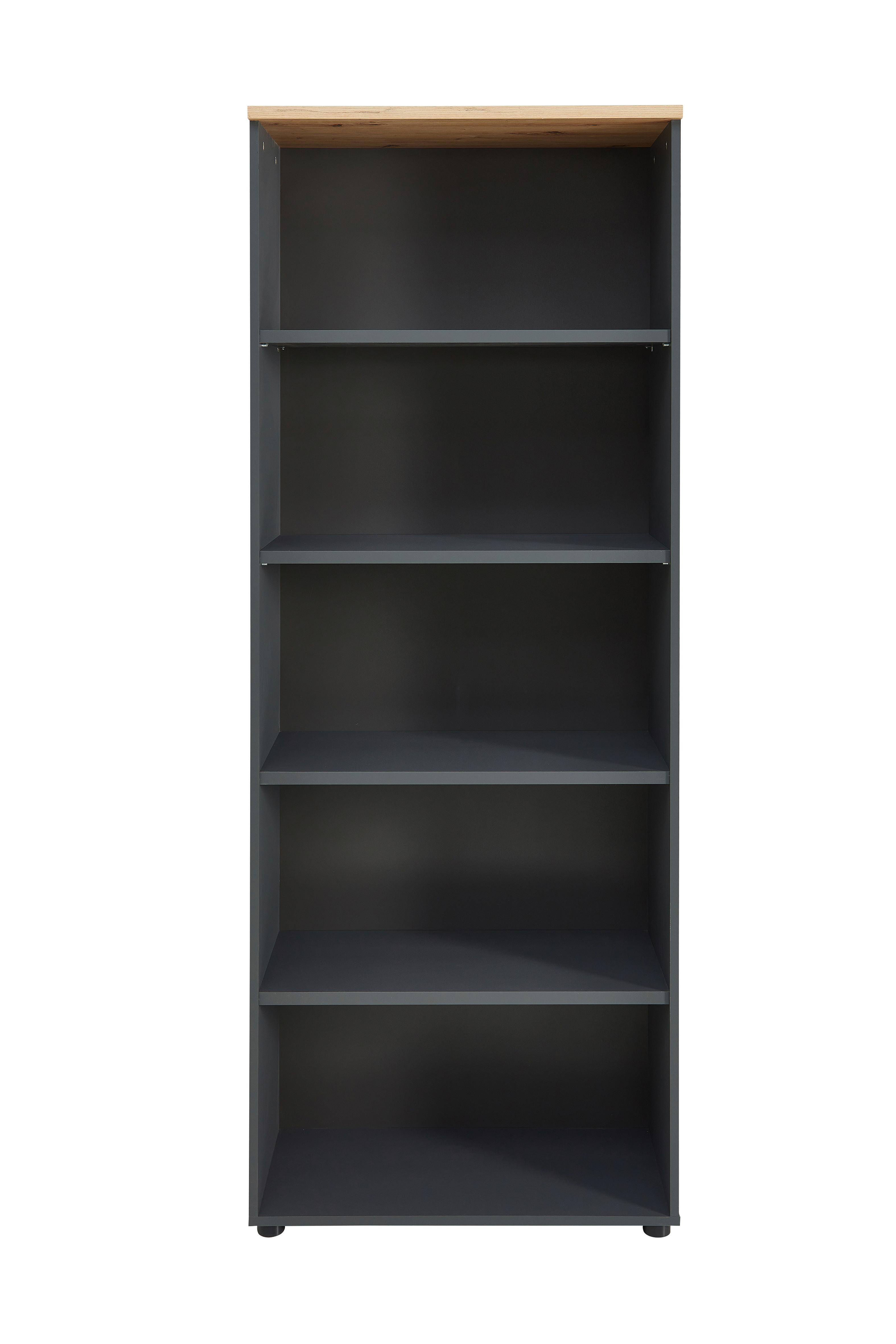Regal Memphis in Eiche Artisan/Graphitfarben - Graphitfarben/Eiche Artisan, Modern, Holzwerkstoff (75/197/38cm) - Premium Living