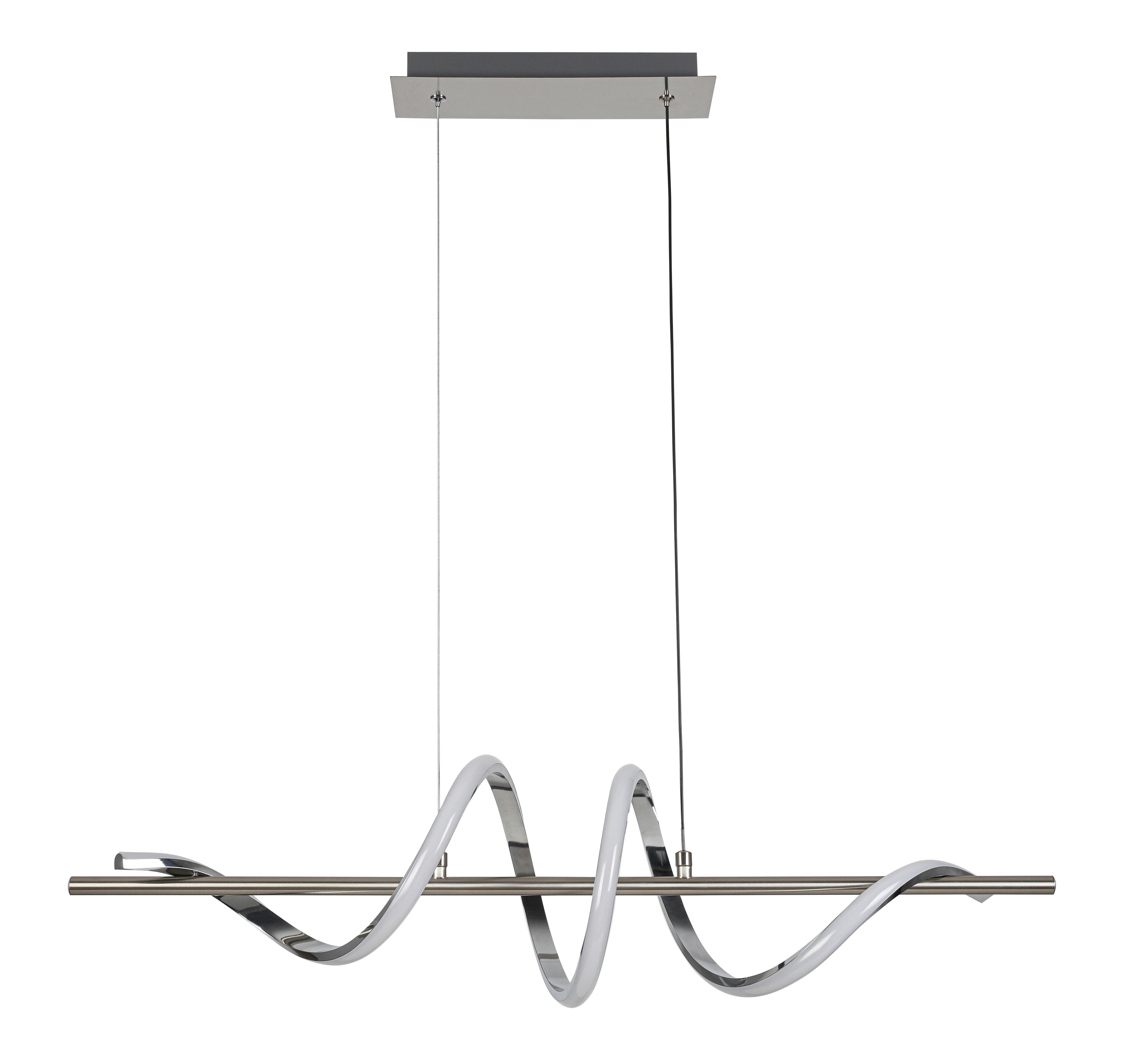 LED-HÄNGLAMPA LINA - kromfärg/nickelfärgad, Modern, metall/plast (80/20/120cm) - Mömax