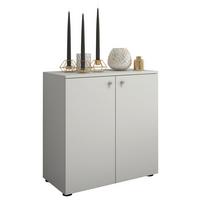 Kommode Vandol Mini ca. 70x70x39 cm Weiß - Silberfarben/Schwarz, Basics, Holzwerkstoff/Kunststoff (70/74/40cm) - MID.YOU