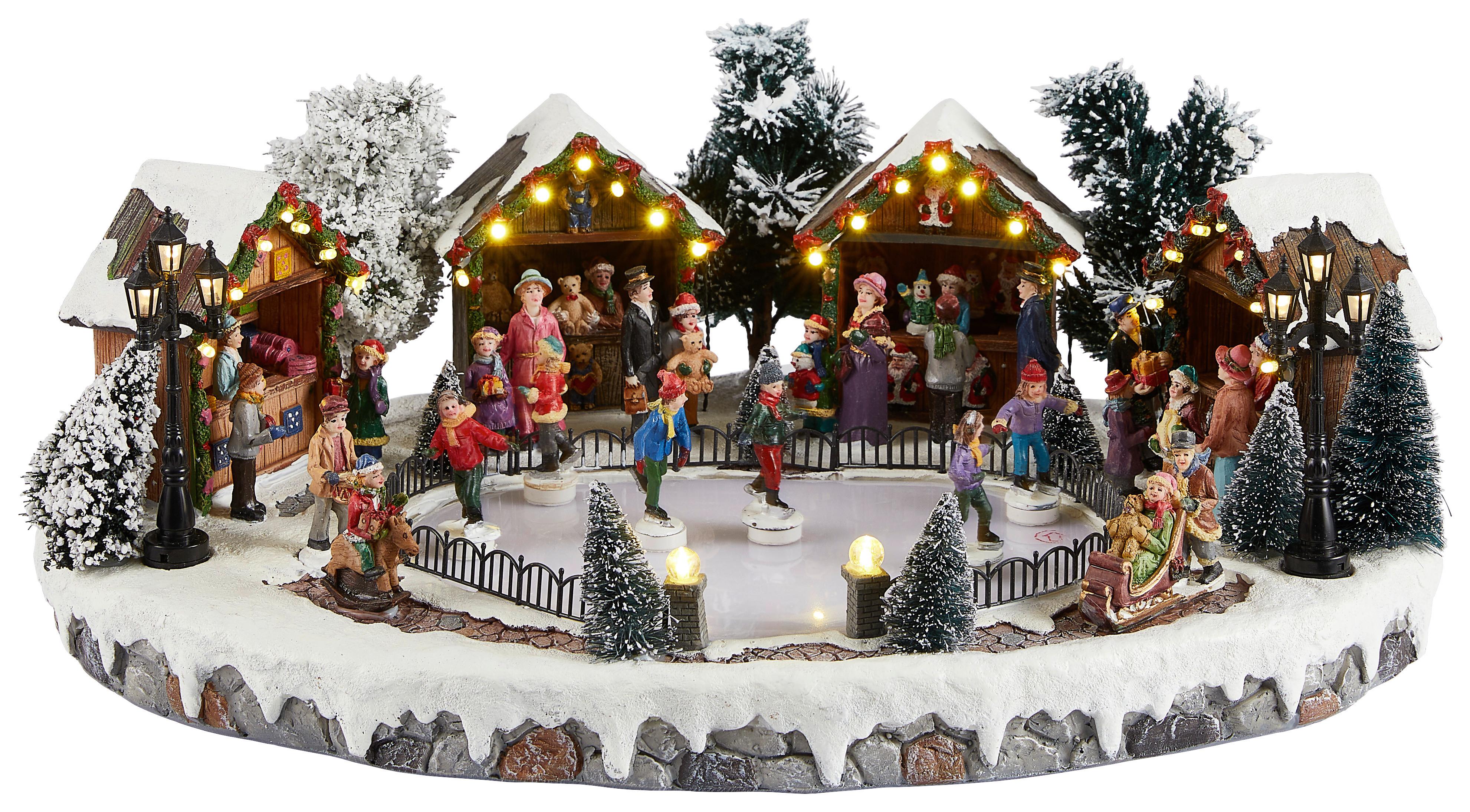 POZYTYWKA DEKORACYJNA 10055497 WINTERSZENE - zielony/czerwony, Trend, tworzywo sztuczne (44/18/30cm) - X-Mas