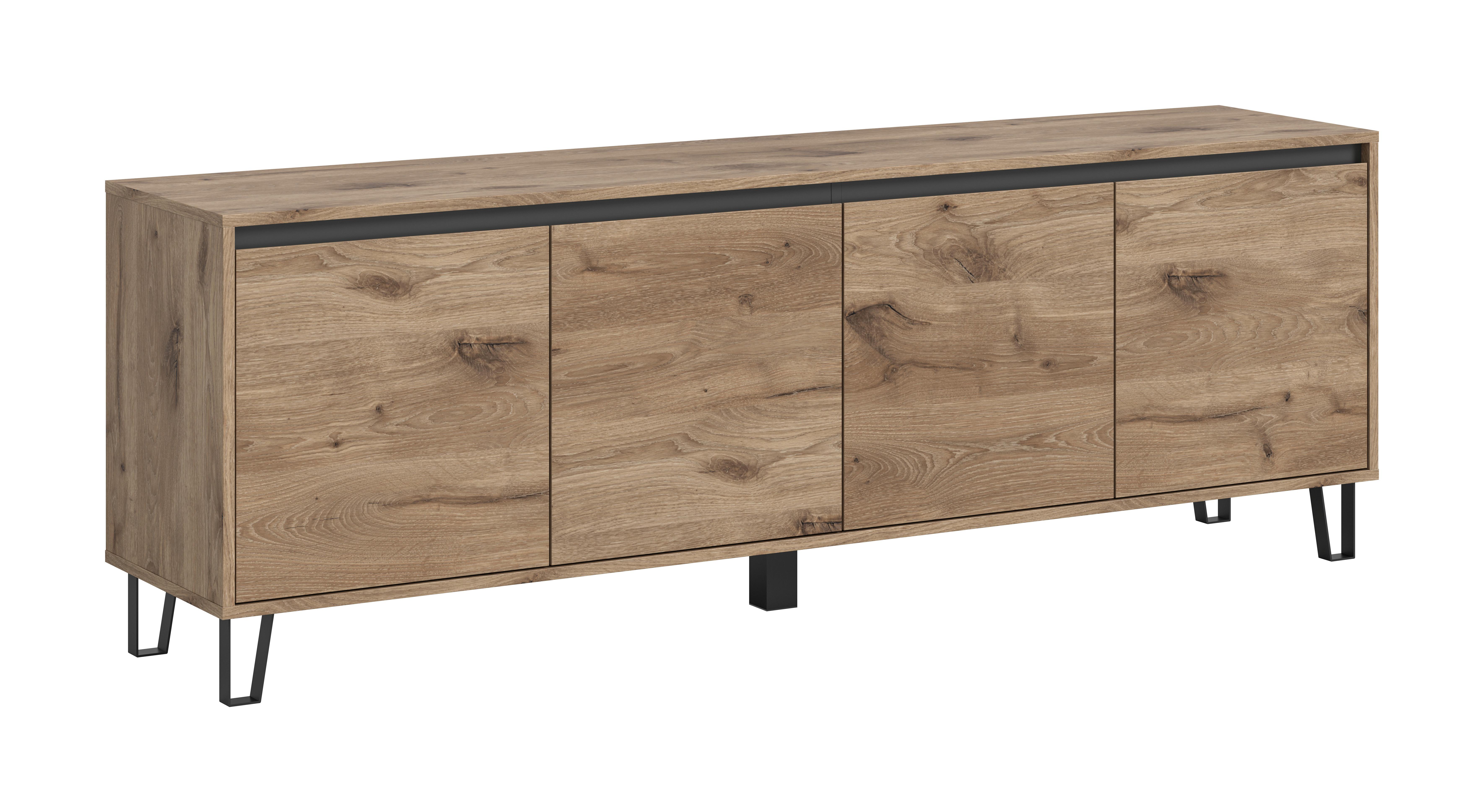 Tv Komoda Balton - Design, drvni materijal/metal (184/64/40cm) - Modern Living